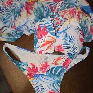 Tropical Floral Kids Swim Set